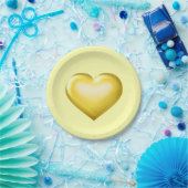 Assiettes En Carton Coeur en verre d'or (Fête)