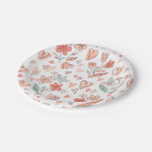 Assiettes En Carton Coeur floral (Angle)