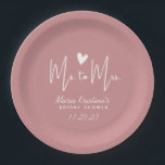 Assiettes En Carton Coeur Mme à Mme Fête des mariées Puce Pink<br><div class="desc">Coeur Mme à Mme Fête des mariées Plaques en papier rose Puce</div>