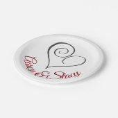 Assiettes En Carton Coeur moderne Swirl Personnalisé (Angle)