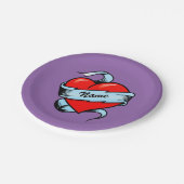 Assiettes En Carton Coeur personnalisé de tatouage (Angle)