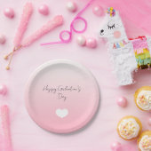 Assiettes En Carton Coeur rose blanc Joyeux Galentine's Day Custom (Fête)