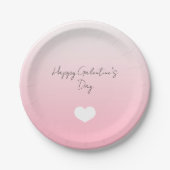 Assiettes En Carton Coeur rose blanc Joyeux Galentine's Day Custom (Devant)