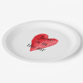 Assiettes En Carton Coeur rouge (Angle)