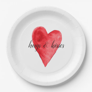 Assiettes En Carton Coeur rouge