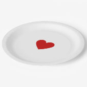 Assiettes En Carton Cœur Rouge Simple (Angle)