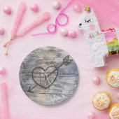 Assiettes En Carton Coeur sculpté en bois Inséparables Réception de ma (Fête)