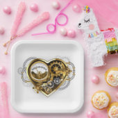 Assiettes En Carton Coeur vapeur avec un manomètre (Fête)