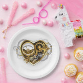 Assiettes En Carton Coeur vapeur avec un manomètre (Fête)