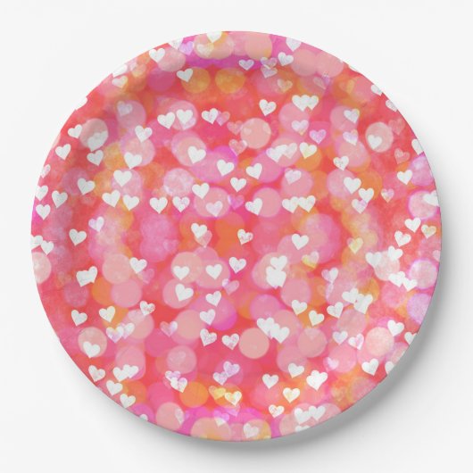 Assiettes En Carton Coeurs (Devant)