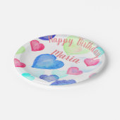 Assiettes En Carton Coeurs aquarelle (Angle)