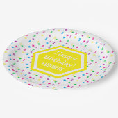 Assiettes En Carton Coeurs arc-en-ciel 3e anniversaire (Angle)