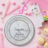 Assiettes En Carton Coeurs blancs & Fleurs de pivoine Réflexions Maria (Fête)