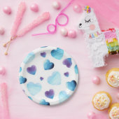 Assiettes En Carton Cœurs Bleus (Fête)