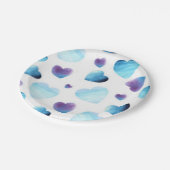 Assiettes En Carton Cœurs Bleus (Angle)