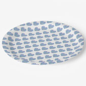 Assiettes En Carton Coeurs bleus sur blanc (Angle)