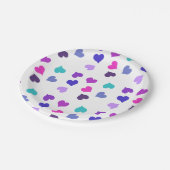 Assiettes En Carton Coeurs colorés mignons (Angle)