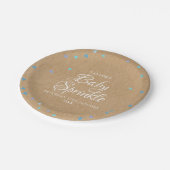 Assiettes En Carton Coeurs d'amour bleu rustique Baby Boy Sprinkle/Sho (Angle)
