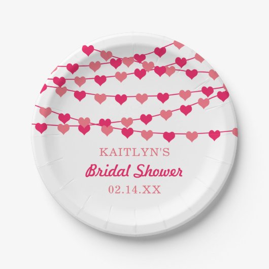 Assiettes En Carton Cœurs d'amour en ficelle suspendus Enterrement de (Devant)