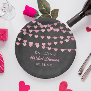 Assiettes En Carton Cœurs d'amour en ficelle suspendus Enterrement de 