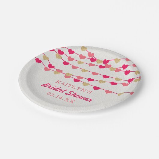 Assiettes En Carton Cœurs d'amour en ficelle suspendus pour la fête de (Angle)