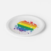 Assiettes En Carton Coeurs d'amour gay pride (Angle)