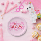 Assiettes En Carton Coeurs d'amour - rose et rouge (Fête)