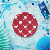 Assiettes En Carton Coeurs d'amour rouge et blanc impressionnants (Fête)