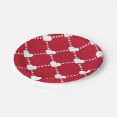 Assiettes En Carton Coeurs d'amour rouge et blanc impressionnants (Angle)