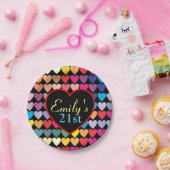 Assiettes En Carton Coeurs d'arc-en-ciel (Fête)
