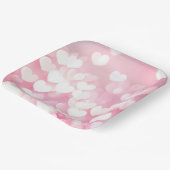 Assiettes En Carton Coeurs De Bokeh Rose Et Blanc (Angulaire)