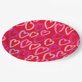 Assiettes En Carton Coeurs de la Saint Valentin (Angle)