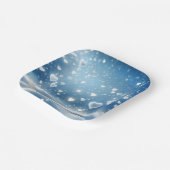 Assiettes En Carton Coeurs de neige flottants (Angulaire)