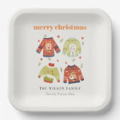 Assiettes En Carton Coeurs de Noël d'hiver mignonnes Laveux Sweater (Recto)