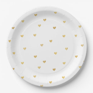 Assiettes En Carton Coeurs d'or