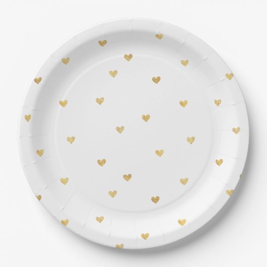 Assiettes En Carton Coeurs d'or (Devant)
