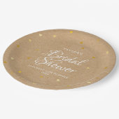 Assiettes En Carton Coeurs d'or kraft rustique confetti nuptiale douch (Angle)