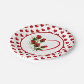 Assiettes En Carton Coeurs Et Rose (Angle)
