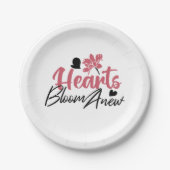 Assiettes En Carton Coeurs fleurissent à nouveau - Citation Florale In (Devant)