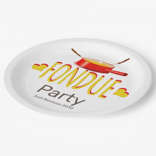 Assiettes En Carton Coeurs fondus et pot - fête (Angle)