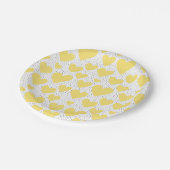 Assiettes En Carton Coeurs Jaunes mignons et Confetti Parti Motif (Angle)