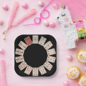 Assiettes En Carton Coeurs Jouer aux cartes Cercle (Fête)