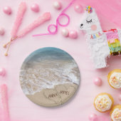 Assiettes En Carton Coeurs mariages sur la plage (Fête)