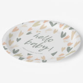 Assiettes En Carton Coeurs modernes Baby shower neutre pour les femmes (Angle)