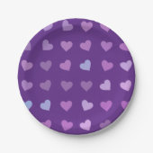 ASSIETTES EN CARTON COEURS PASTEL PURPLE (Devant)