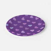 ASSIETTES EN CARTON COEURS PASTEL PURPLE (Angle)