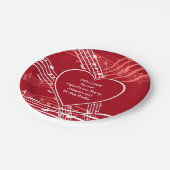 Assiettes En Carton Coeurs personnalisés Musique Saint Valentin (Angle)
