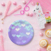 Assiettes En Carton Coeurs pourpres (Fête)