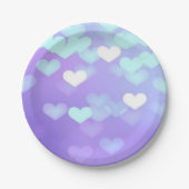 Assiettes En Carton Coeurs pourpres (Devant)