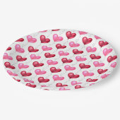 Assiettes En Carton Coeurs rose et rouge Saint Valentin Amour (Angle)